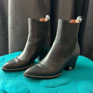Coach Black Cowboy Booties Size 6 US